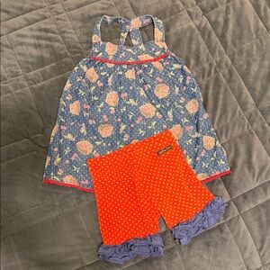 Matilda Jane Cherry Picking Top and Polka Dot Shorts Set